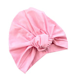 Light pink front knot turban for women