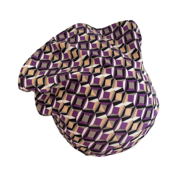 Colourful Geometric Print Cotton Beanie Hat