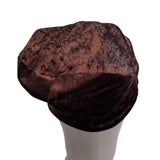 Brown Velvet Slouchy Beanie Hat for Women