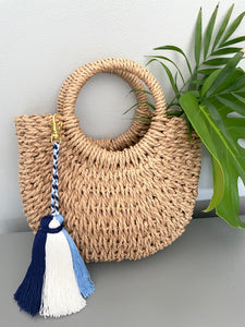 Length: Approximately 23cm/9 inches of tassels including the braided string and the keyring.