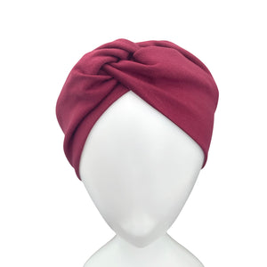 Maroon Wine Red Twisted Cotton Turban Headband