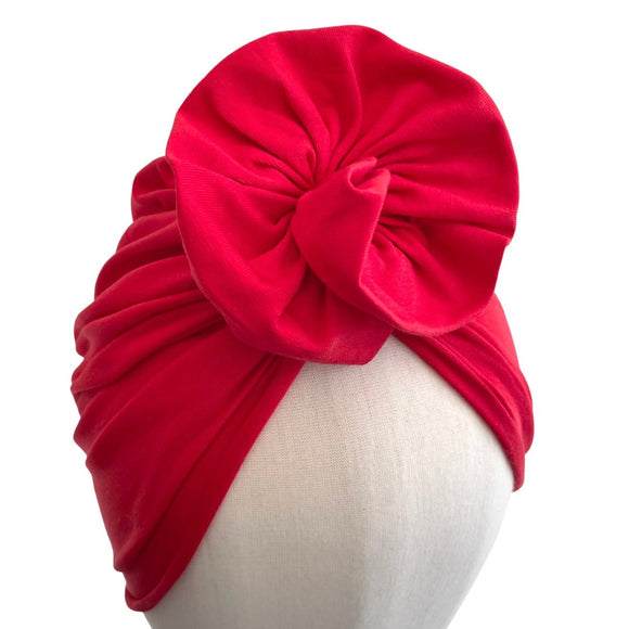 Pre Tied Red Fashion Hair Turban for Women