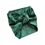 Green Wide Crushed Velvet Headband for Women