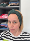 Wide Green Lace Headband for Women