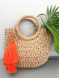 Orange Cotton Tassel Bag Keychain 