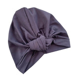 Dark navy blue front knot turban for women