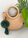 Oversized Green Wool Pom Pom Tassel Keychain 