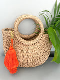 Orange Cotton Tassel Bag Keychain 