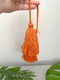 Burnt Orange Tiered Tassel Purse Zipper Keychain Charm