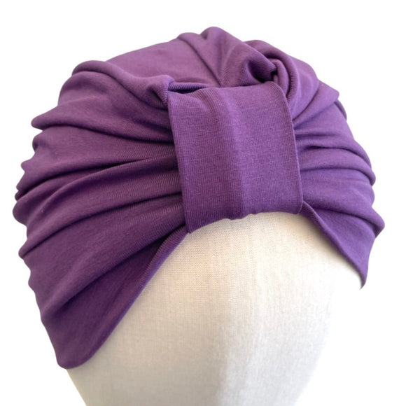 Purple Lightweight Turban Style Sleep Cap