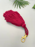 Wine Red Tassel Keychain Bag decoration 