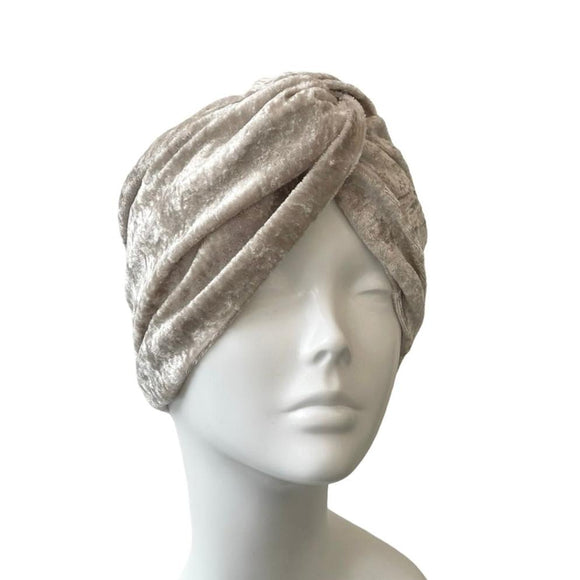 Beige 1940s Vintage Style Twist Turban Hat