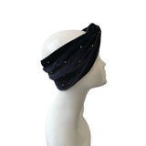 Black Studded Velvet Twist Headband