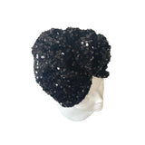 Black Velvet Sequin Twisted Turban