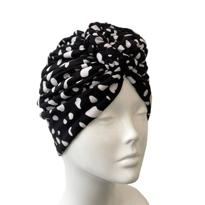 Black and White Chain Knot Turban