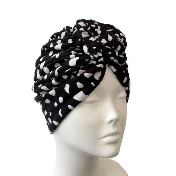 Black and White Chain Knot Turban