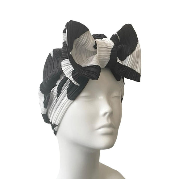 Pre Tied Plisse Jersey Bow Turban