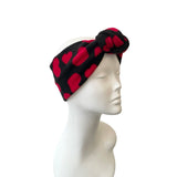Black heart ear warmer headband