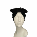 Black Velvet Vintage Style Bow Turban