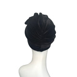 Black Velvet Vintage Style Bow Turban