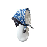 Blue Leopard Print Satin Scarf 60cm