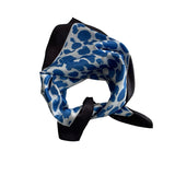 Blue Leopard Print Satin Scarf 60cm