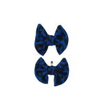 Blue Leopard Shoe Bow Clips