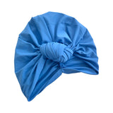 Blue Prettied Adult Hair Turban Head Wrap