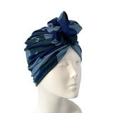 Blue Rosette Turban