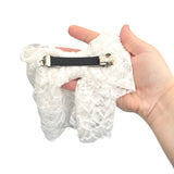 White Lace Bridal Wedding Hair Bow Clip