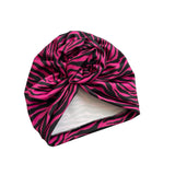 Bright Pink Rosette Pre Tied Turban
