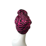 Bright Pink Rosette Pre Tied Turban