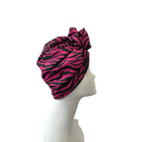 Bright Pink Rosette Pre Tied Turban