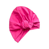 Bright Pink Women's Knot Cotton Turban Hat