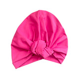 Bright Pink Women's Knot Cotton Turban Hat