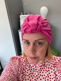 Bright Pink Women's Knot Cotton Turban Hat