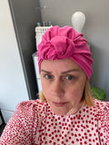 Bright Pink Women's Knot Cotton Turban Hat