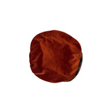 Brown leather seat cover on a white background