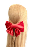 Luxury burnt orange velvet hair bow barrette