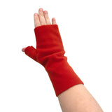 Burnt orange fingerless soft fleece autumn gloves ireland