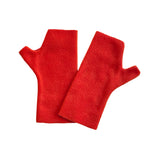 Burnt orange fingerless soft fleece autumn gloves