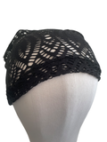 Black Lace Slouchy Fashion Beanie Cap