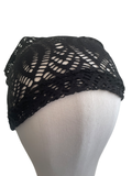 Black Lace Slouchy Fashion Beanie Cap