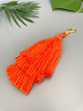 Orange Cotton Tassel Bag Keychain 
