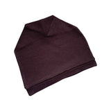 Black Elastic Jersey Beanie Cap for Men and Women