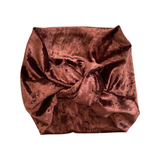 Brown Top Knot Crushed Velvet Headband for Women