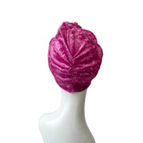 Cerise Pink Crushed Velvet Head Wrap