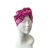 Cerise Pink Crushed Velvet Head Wrap