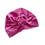 Cerise Pink Crushed Velvet Head Wrap