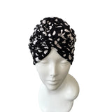  Black and White Chain Knot Turban